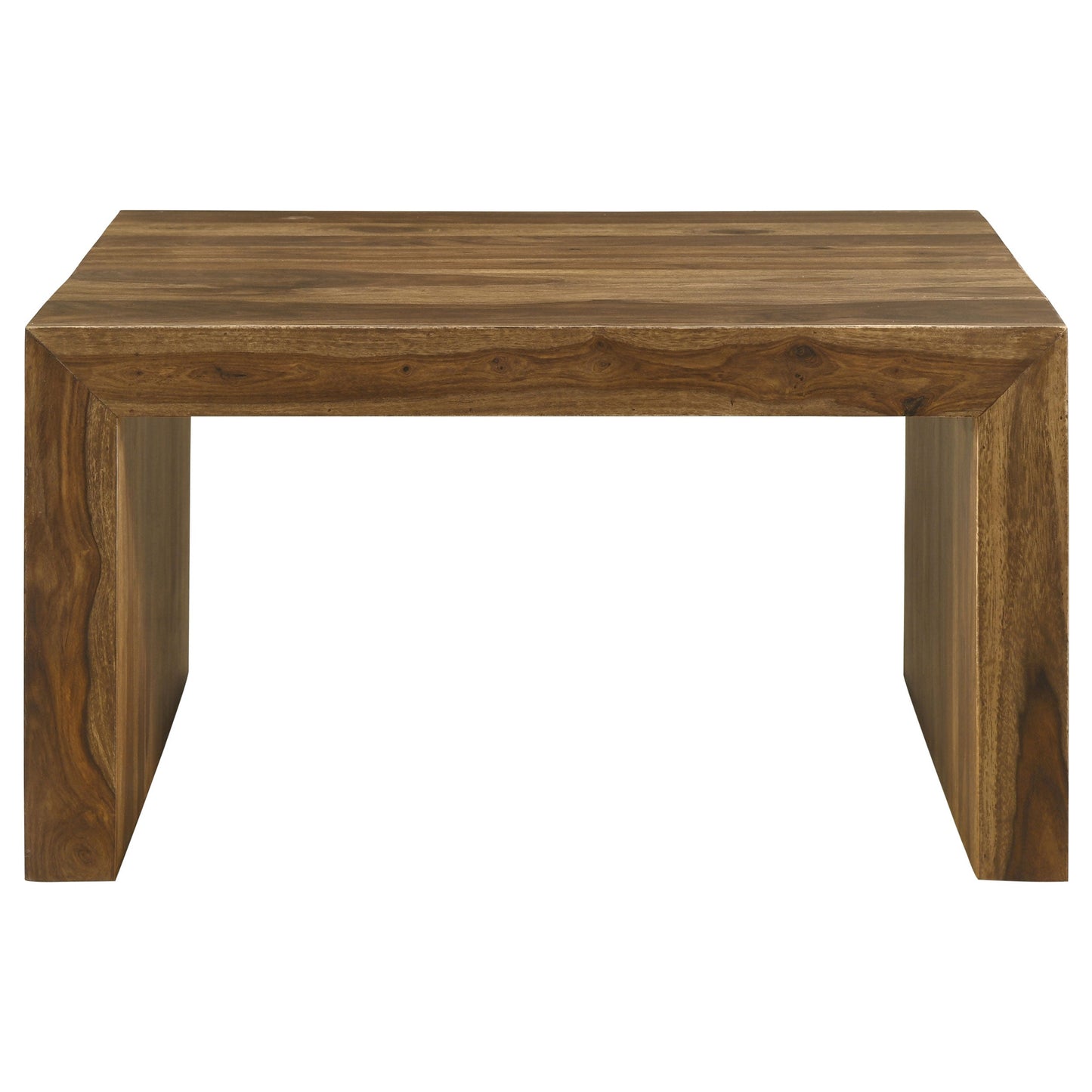 Mesa de centro cuadrada de madera maciza Odilia color castaño rojizo