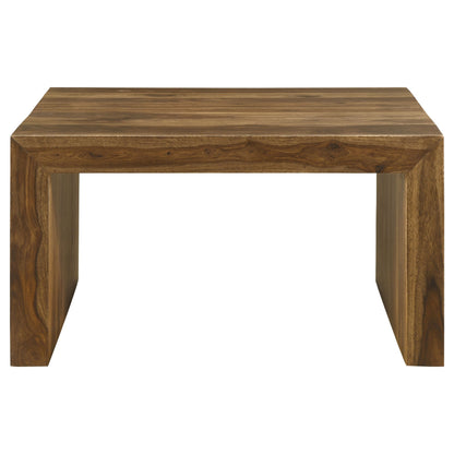Mesa de centro cuadrada de madera maciza Odilia color castaño rojizo