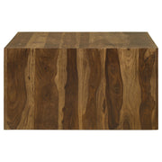 Mesa de centro cuadrada de madera maciza Odilia color castaño rojizo