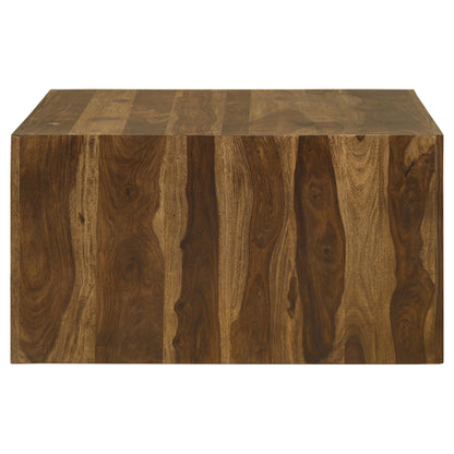 Mesa de centro cuadrada de madera maciza Odilia color castaño rojizo
