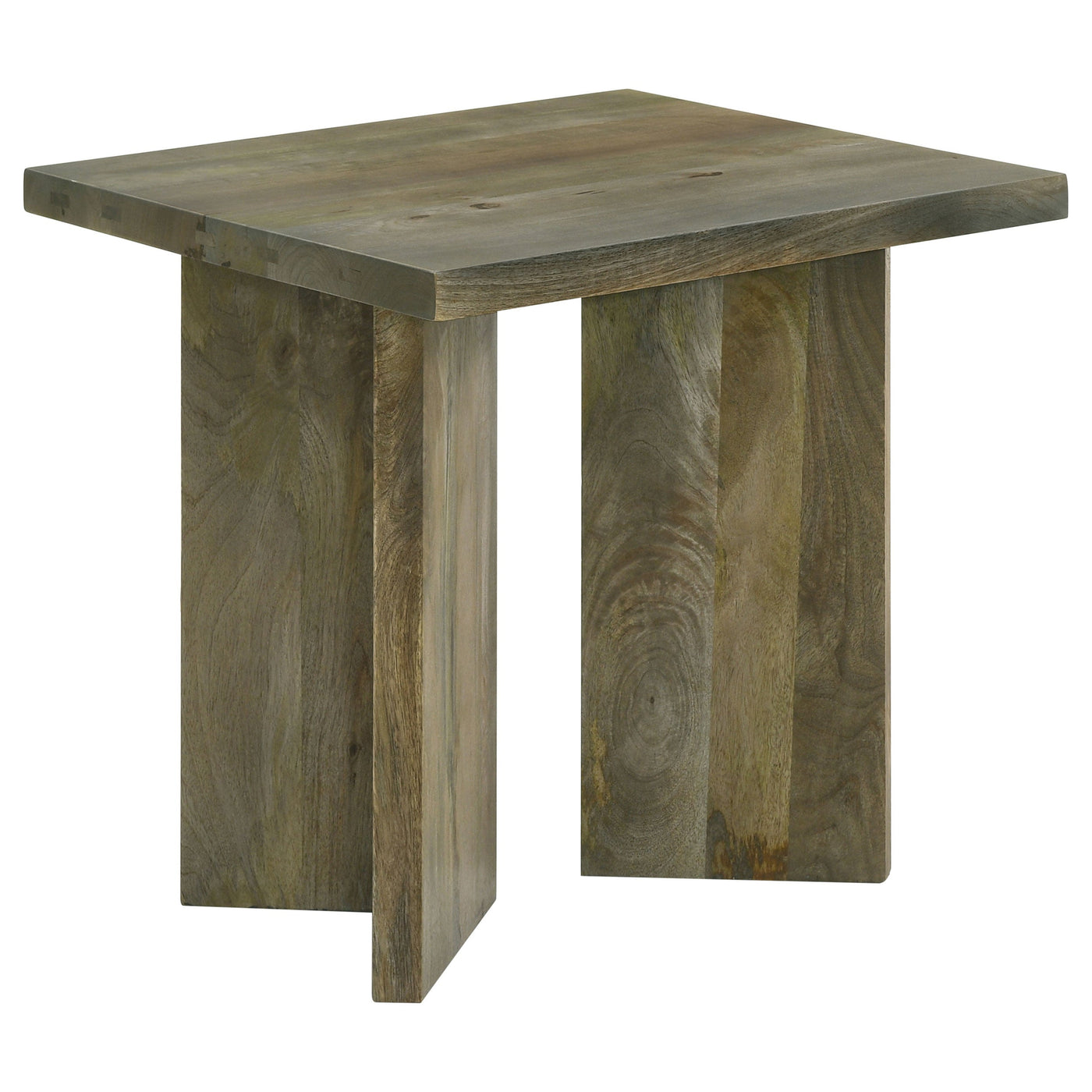 Mesa auxiliar cuadrada de madera maciza Andando color marrón mango