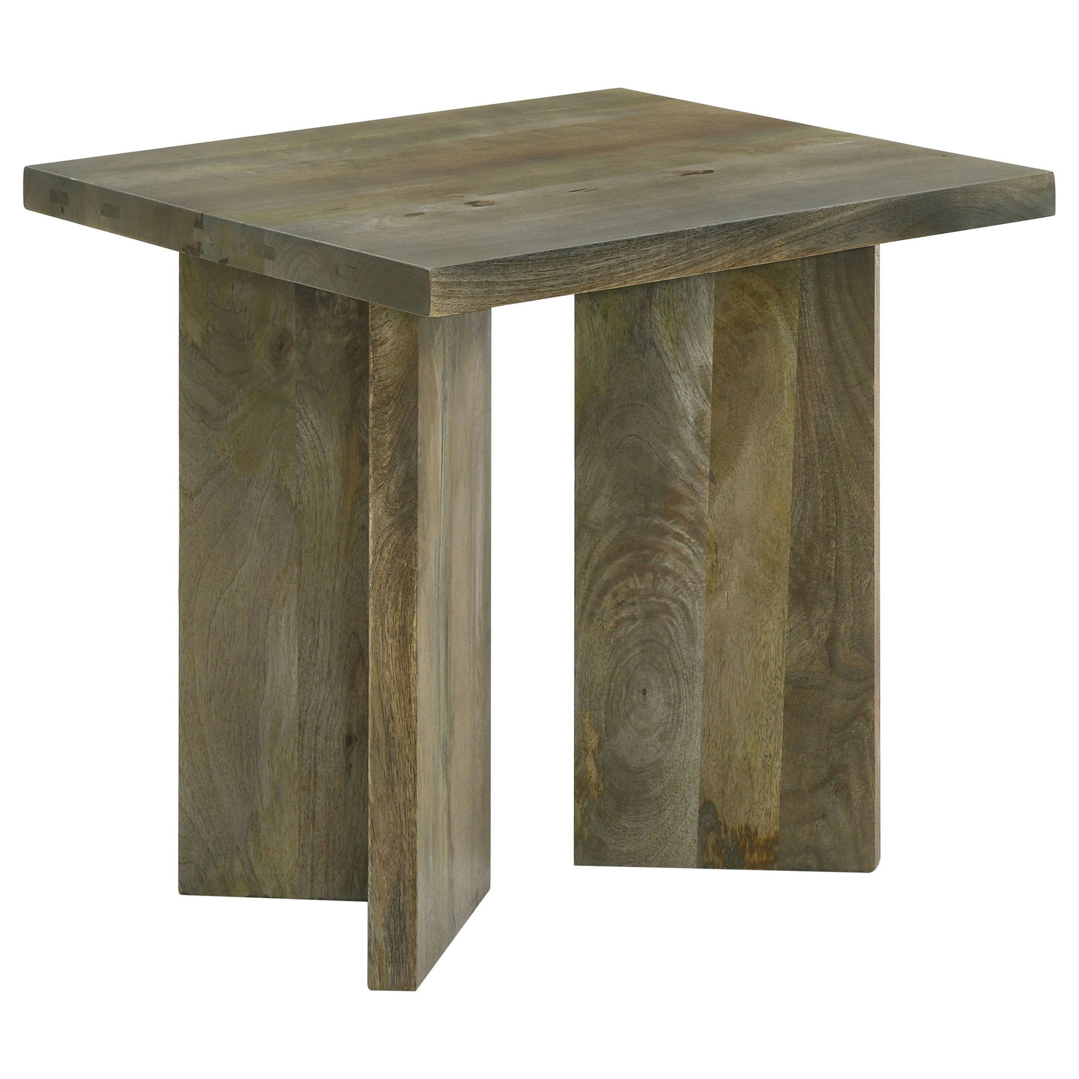 Mesa auxiliar cuadrada de madera maciza Andando color marrón mango