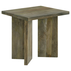 Mesa auxiliar cuadrada de madera maciza Andando color marrón mango