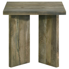 Mesa auxiliar cuadrada de madera maciza Andando color marrón mango