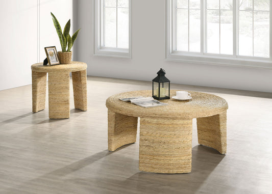 Artina Rattan Coffee and End Table Set Natural