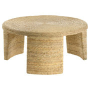 Juego de mesa de centro y auxiliar de ratán Artina, color natural