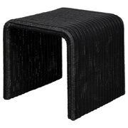 Mesa auxiliar cuadrada de ratán tejido Cahya, color natural