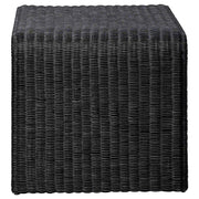 Mesa auxiliar cuadrada de ratán tejido Cahya, color natural