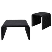 Cahya Rattan Coffee and End Table Set Black