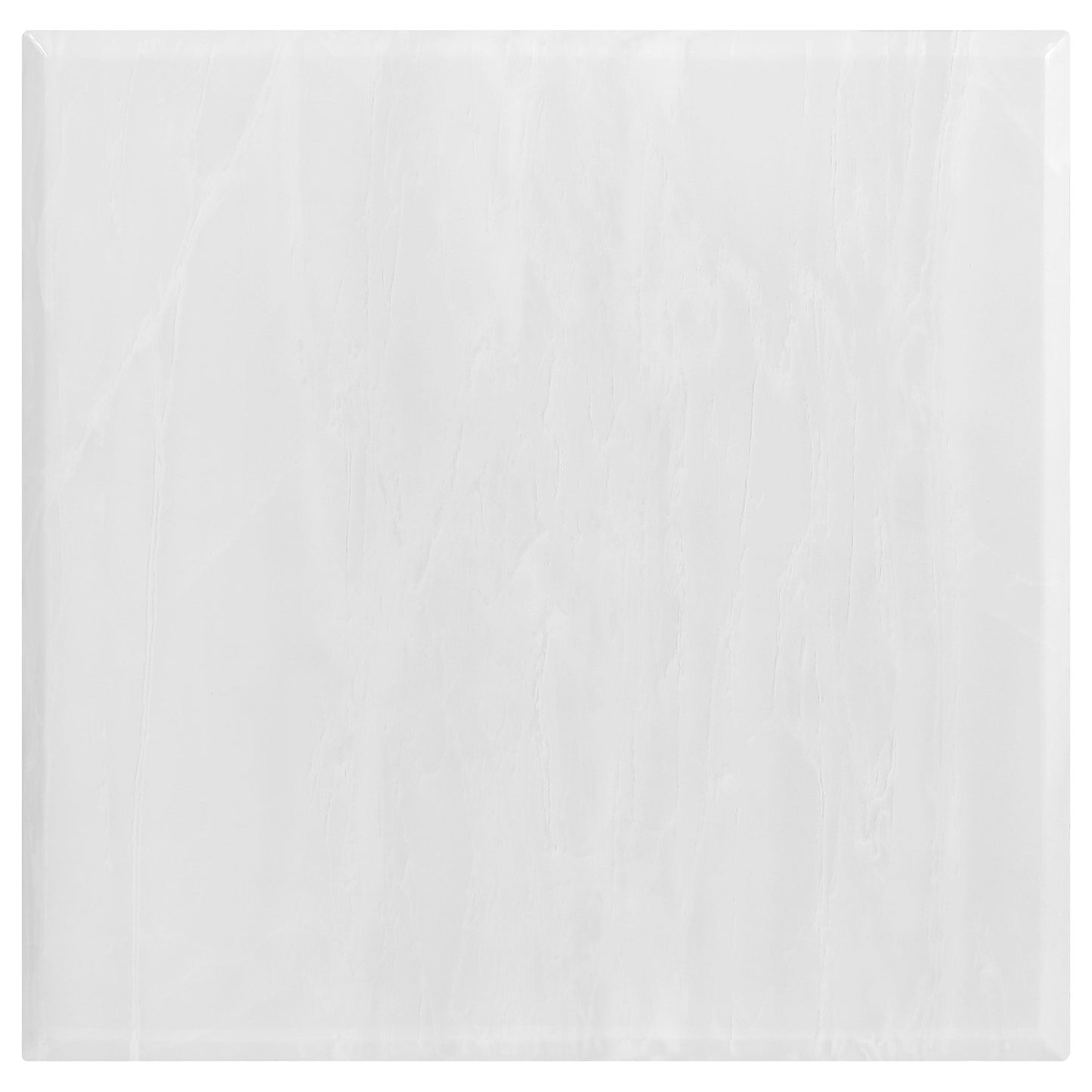 Kerwin Square Stone Top End Table White and Chrome