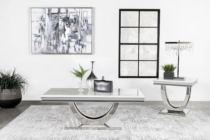 Kerwin Rectangular Coffee and End Table Set Chrome