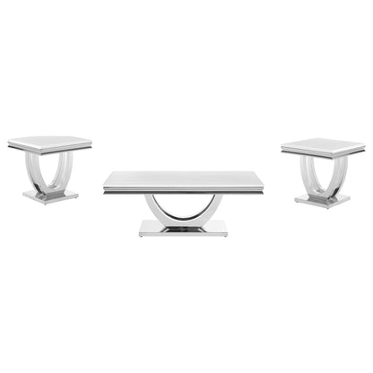 Kerwin Rectangular Coffee and End Table Set Chrome
