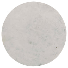 Mesa auxiliar redonda Astoria de mármol auténtico, color blanco