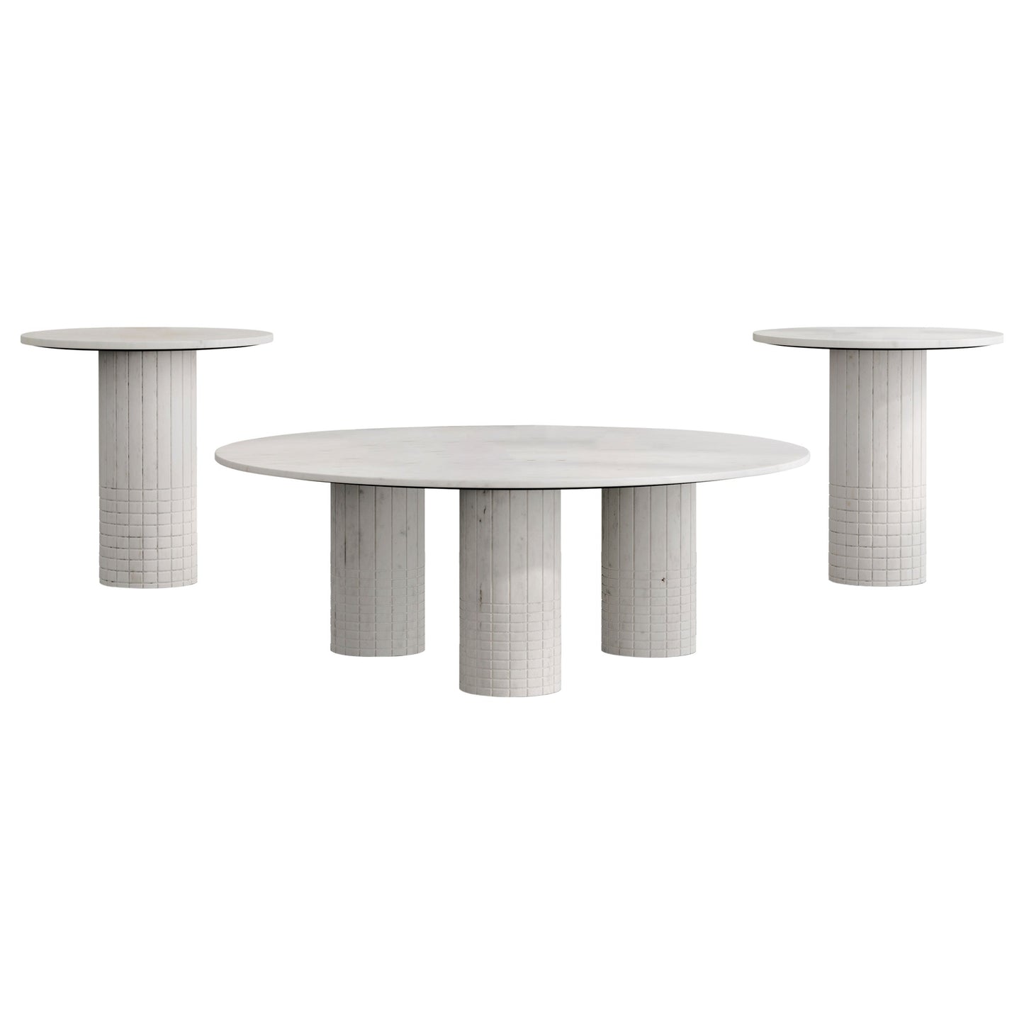 Astoria Marble Coffee and End Table Set White
