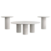 Juego de mesa de centro y auxiliar de mármol Astoria blanco