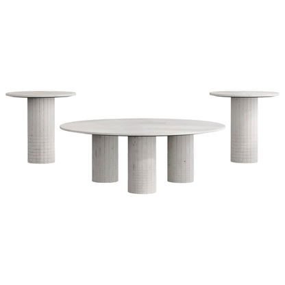 Astoria Marble Coffee and End Table Set White