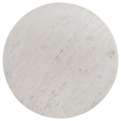 Mesa de centro redonda Astoria de mármol auténtico blanco