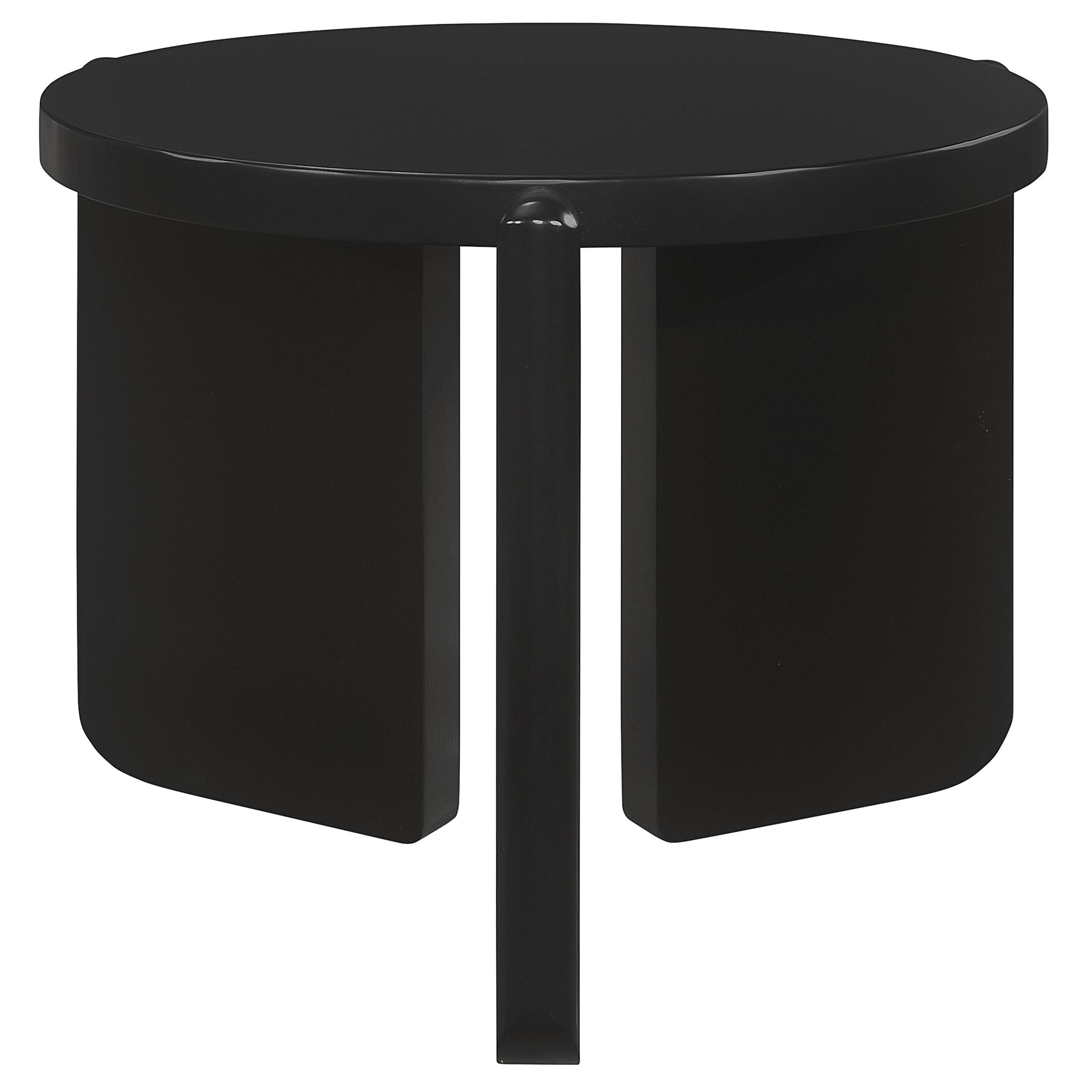 Mesa auxiliar redonda de madera maciza Cordova negra