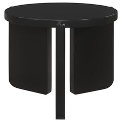 Mesa auxiliar redonda de madera maciza Cordova negra