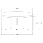 Mesa de centro redonda de madera maciza Cordova negra