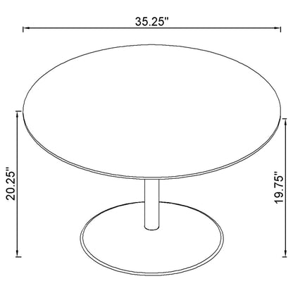 Ganso Round Glass Top Coffee and End Table Set Black