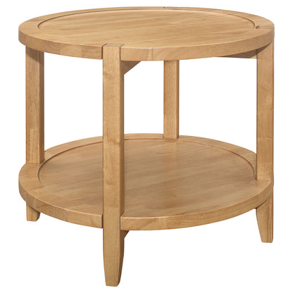 Camillo Round Coffee and End Table Set Maple
