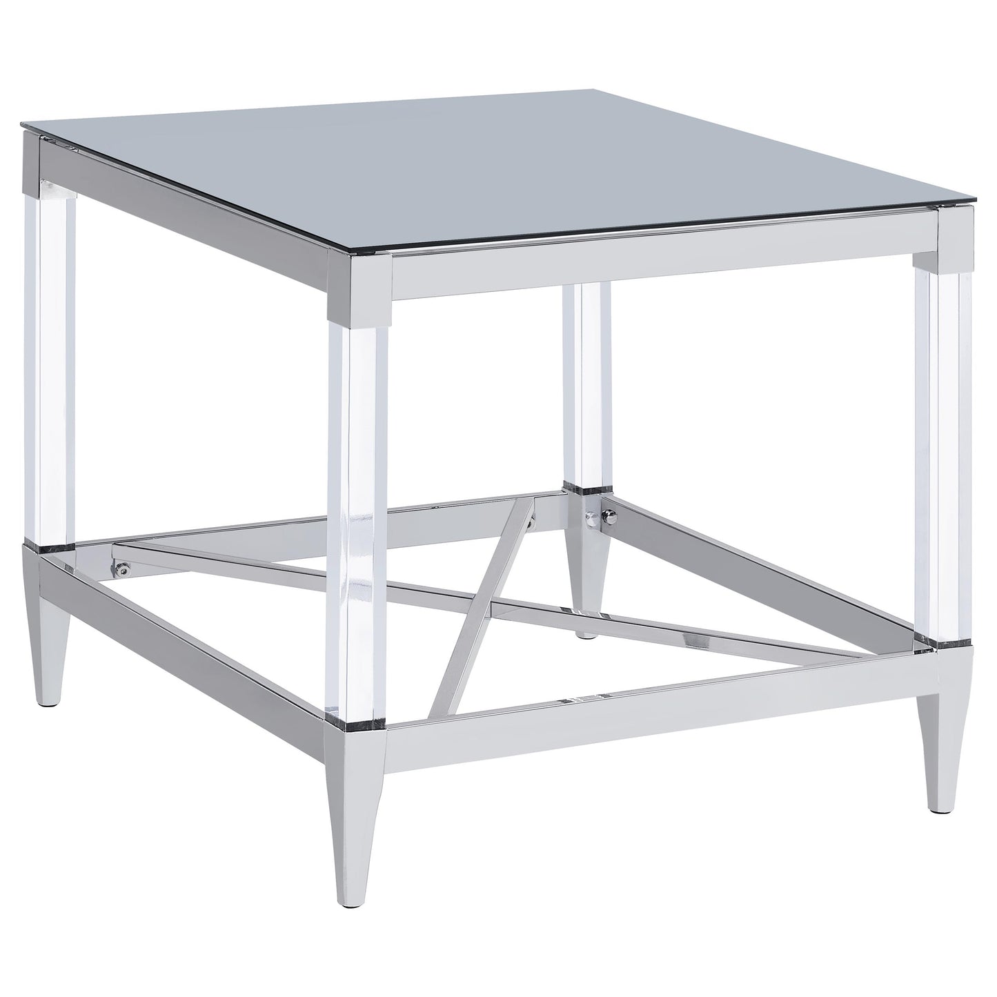 Lindley Square Coffee and End Table Set Chrome