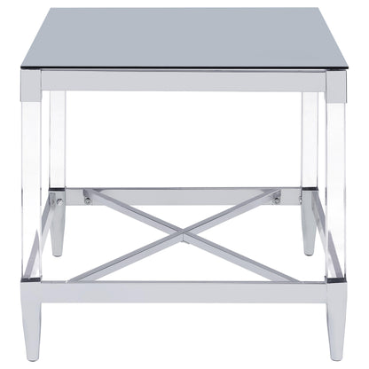Lindley Square Coffee and End Table Set Chrome