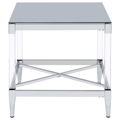 Lindley Square Coffee and End Table Set Chrome