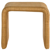Mesa auxiliar cuadrada de ratán tejido Cahya, color natural