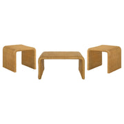 Cahya Rattan Coffee and End Table Set Black