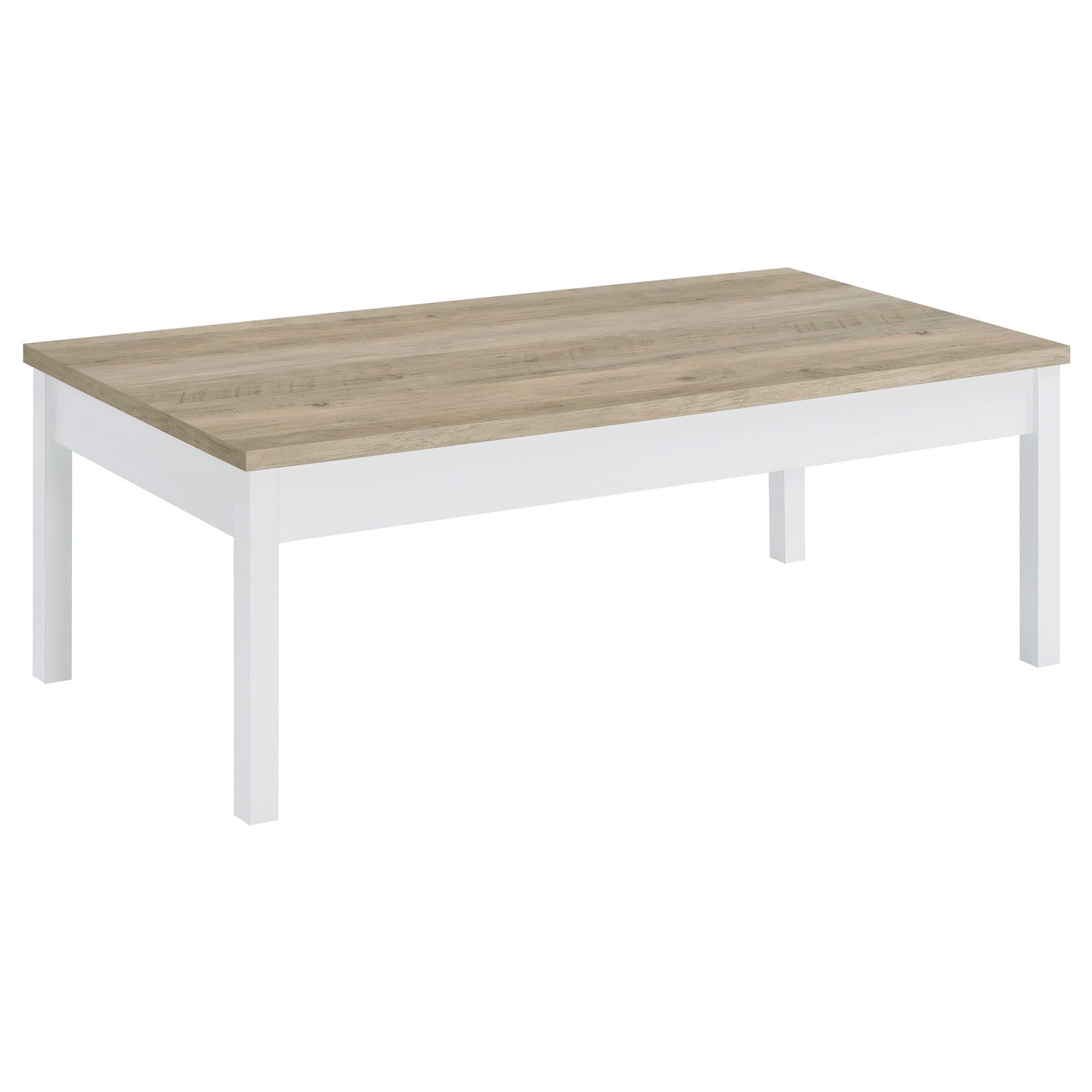 Stacie Coffee Table Set Distressed Pine and White