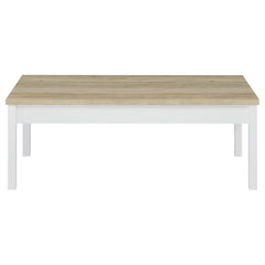 Stacie Coffee Table Set Distressed Pine and White