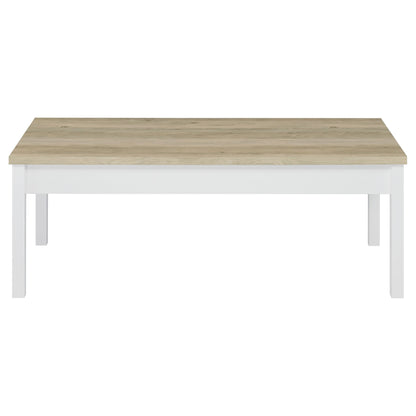 Stacie Coffee Table Set Distressed Pine and White