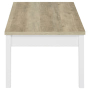 Stacie Coffee Table Set Distressed Pine and White