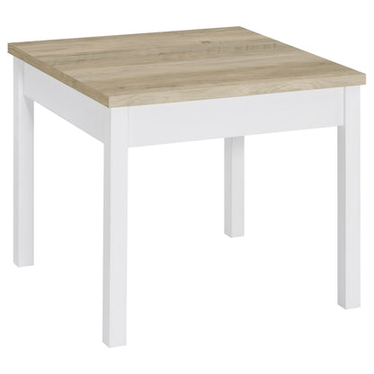 Stacie Coffee Table Set Distressed Pine and White