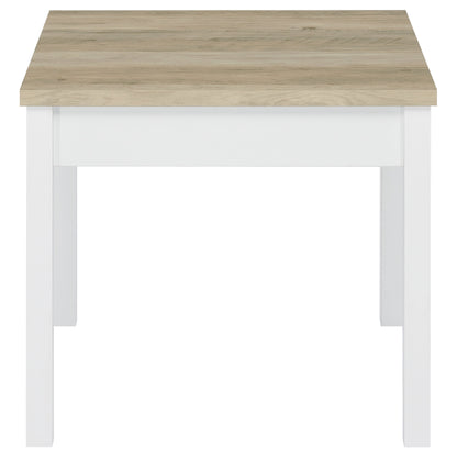 Stacie Coffee Table Set Distressed Pine and White