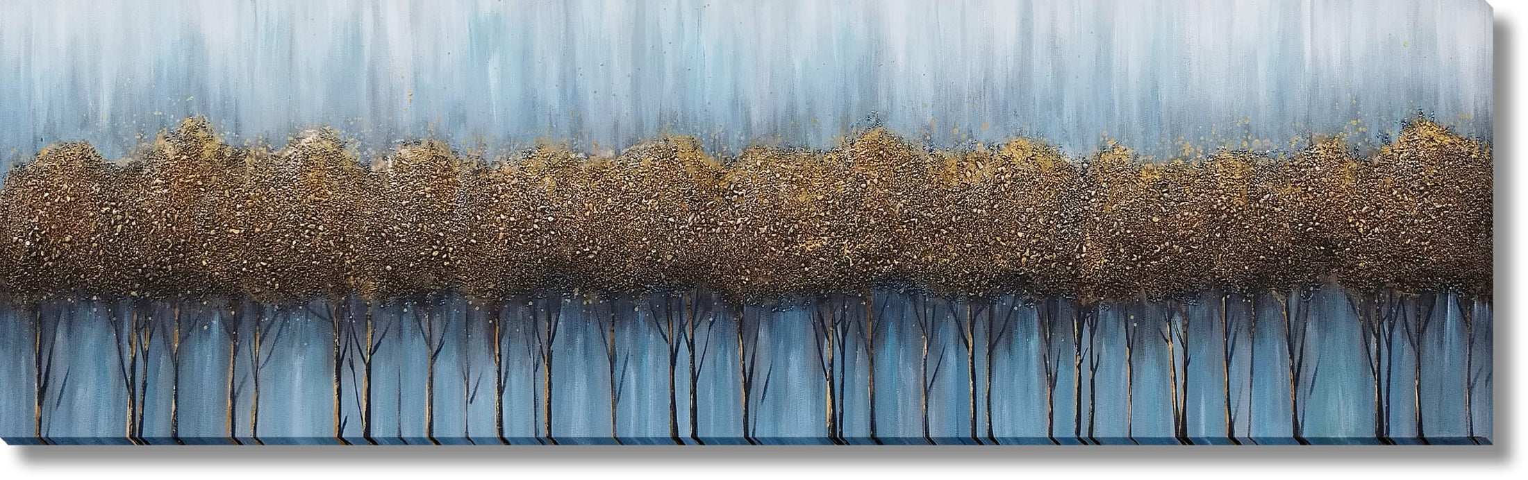 ''Golden Dusk Woodland'' Hand-painted 3D Canvas
