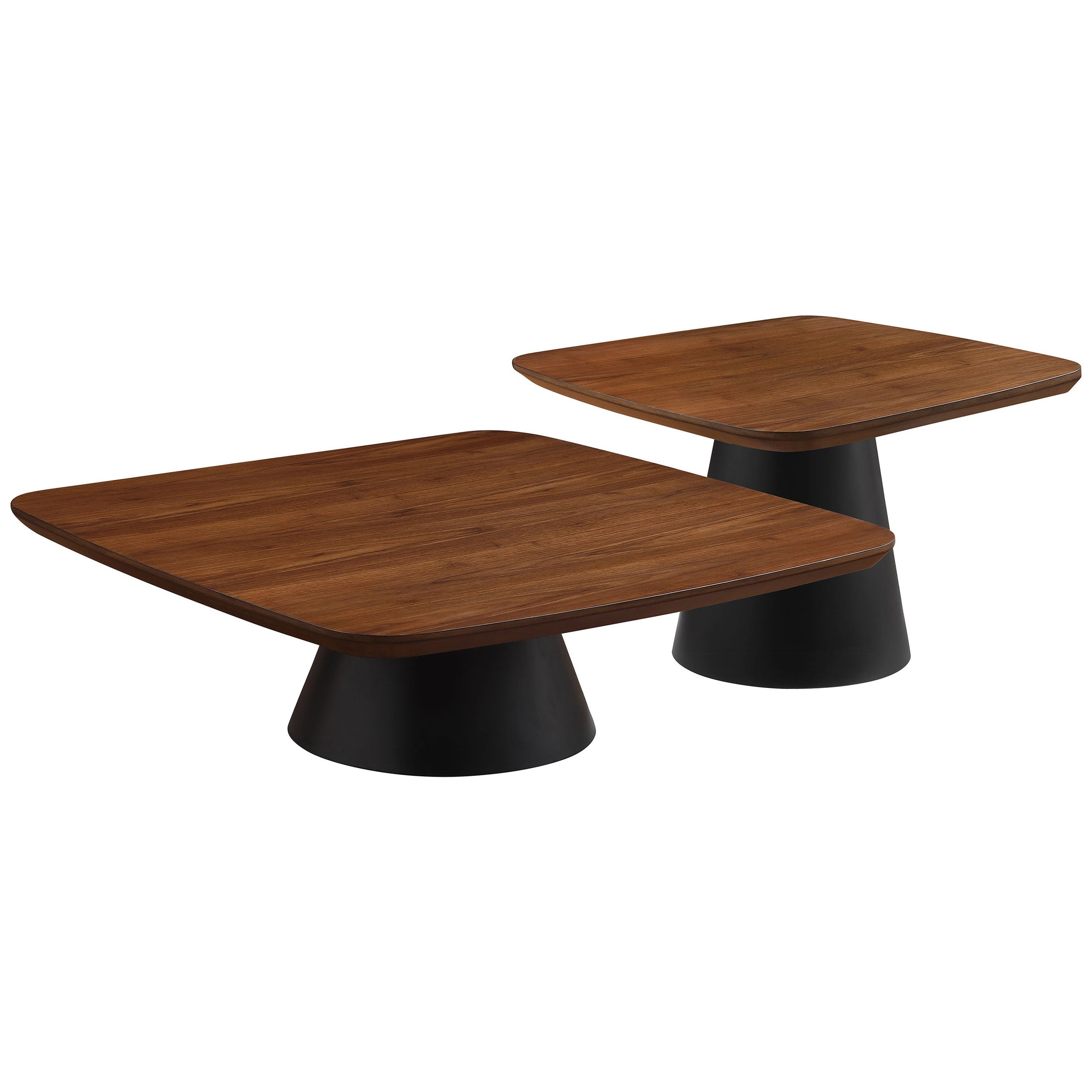 Juego de mesa de centro Eason en nogal y negro