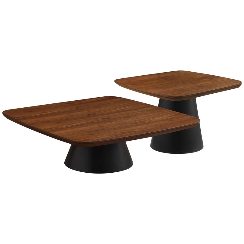 Juego de mesa de centro Eason en nogal y negro