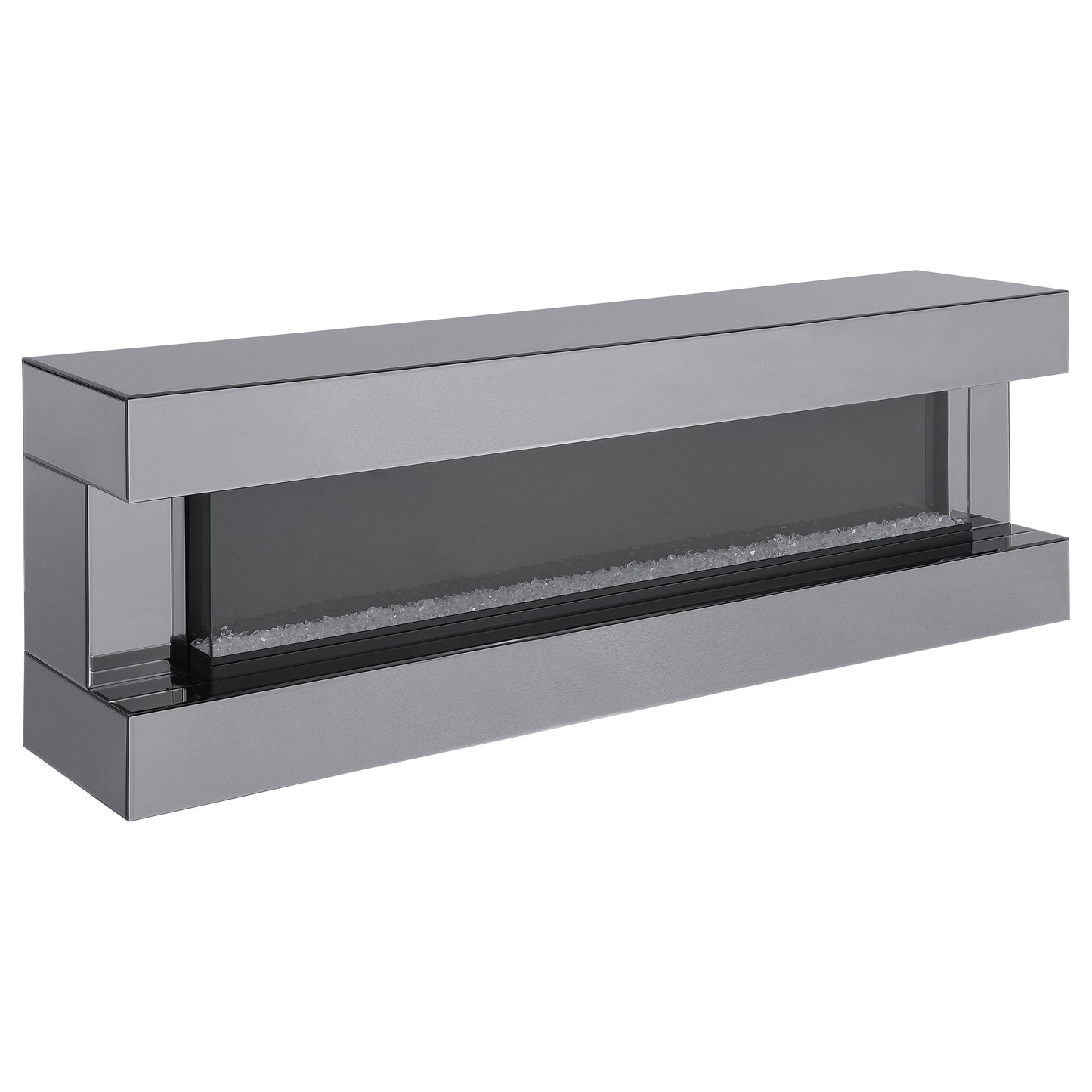 Vallerie 71-inch TV Stand with Visual Flame Box Black