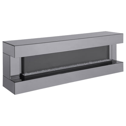 Vallerie 71-inch TV Stand with Visual Flame Box Black