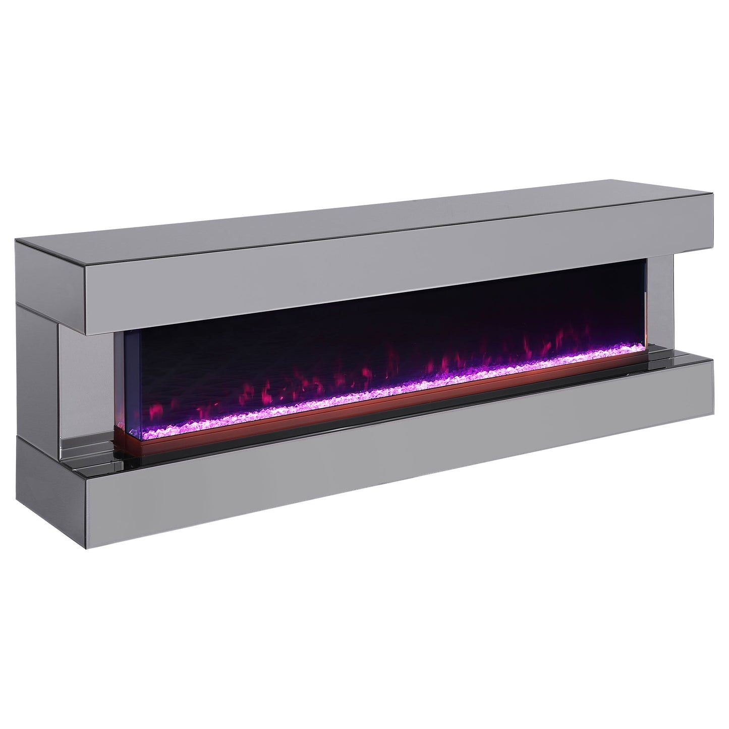 Vallerie 71-inch TV Stand with Visual Flame Box Black