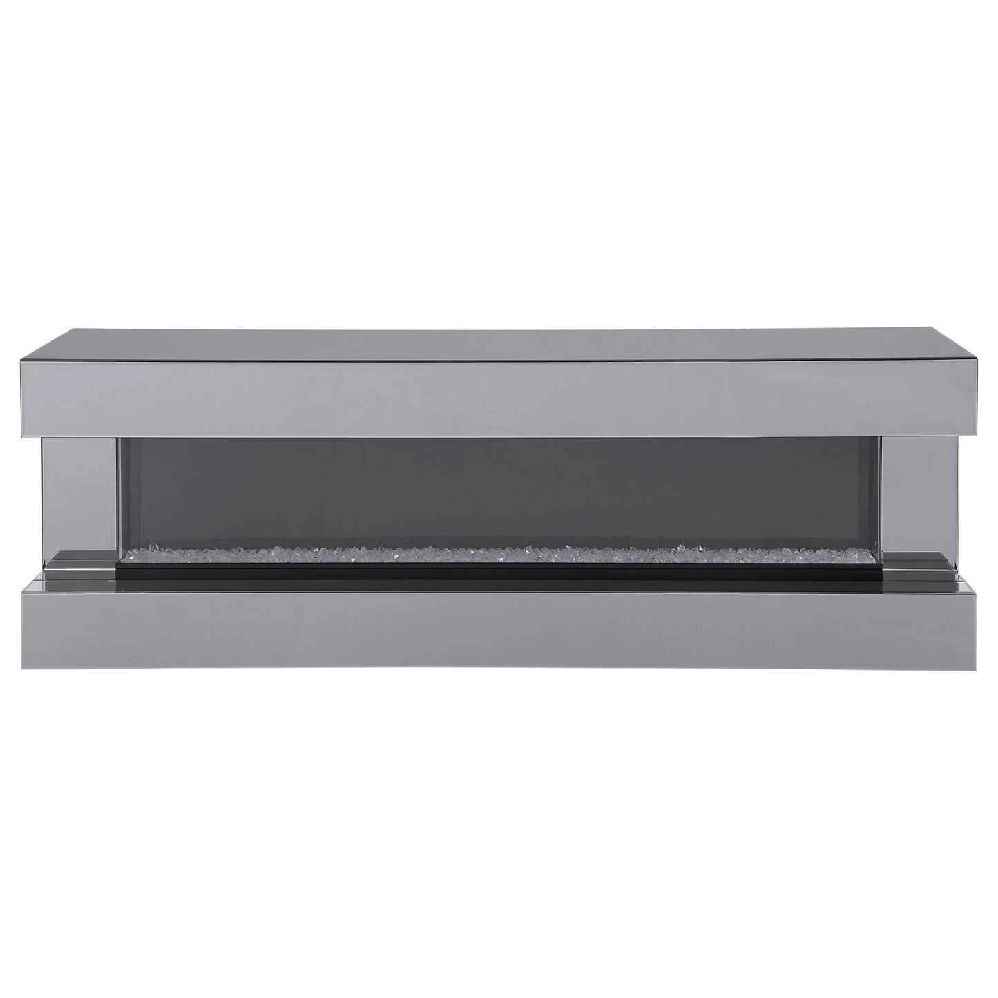 Vallerie 71-inch TV Stand with Visual Flame Box Black