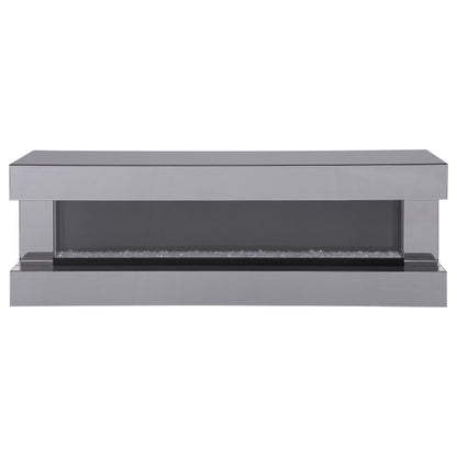 Vallerie 71-inch TV Stand with Visual Flame Box Black