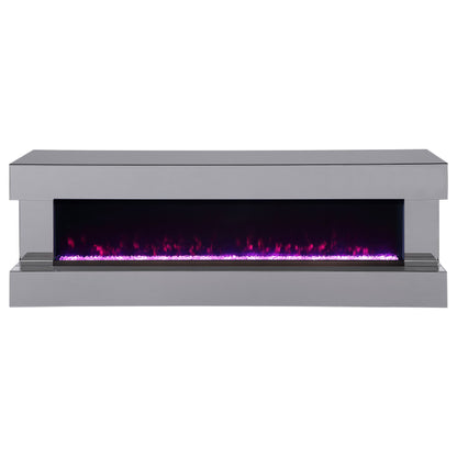 Vallerie 71-inch TV Stand with Visual Flame Box Black