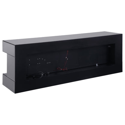Vallerie 71-inch TV Stand with Visual Flame Box Black