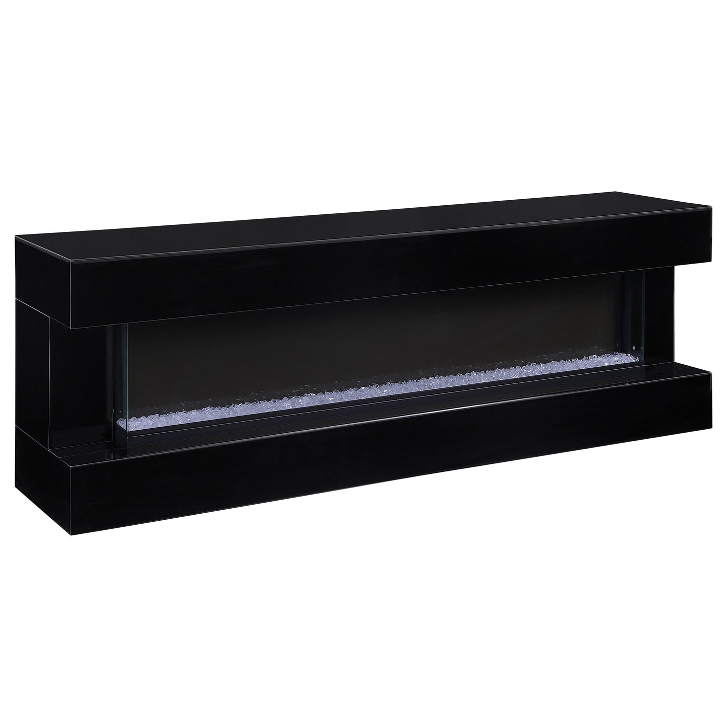 Vallerie 71-inch TV Stand with Visual Flame Box Black