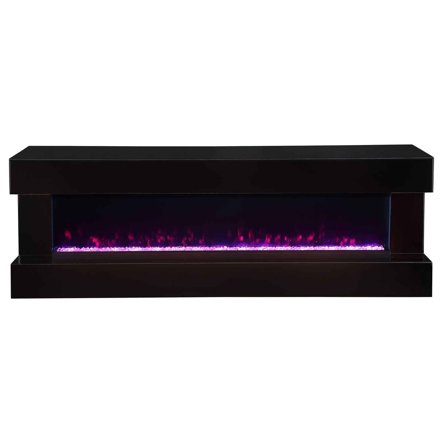 Vallerie 71-inch TV Stand with Visual Flame Box Black