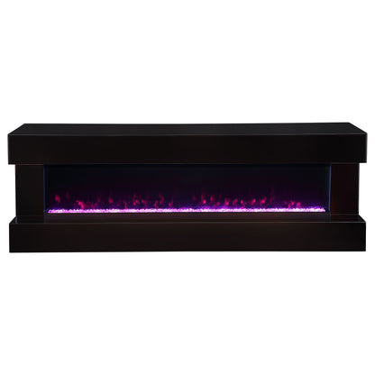 Vallerie 71-inch TV Stand with Visual Flame Box Black
